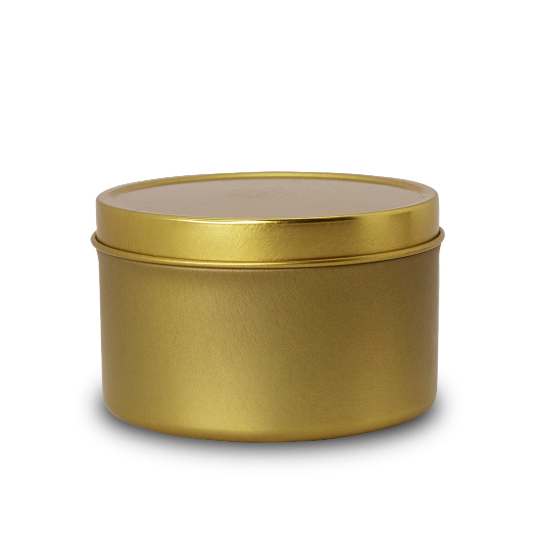 CANDLE TIN 8OZ. (GOLD)