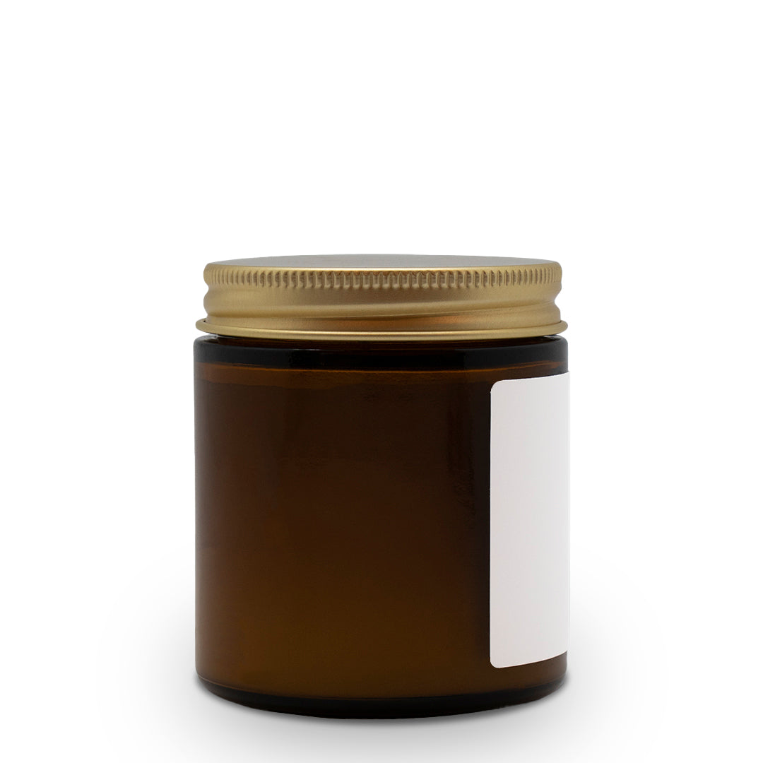 AMBER JAR CANDLE 4OZ. and 9OZ HAND-POURED