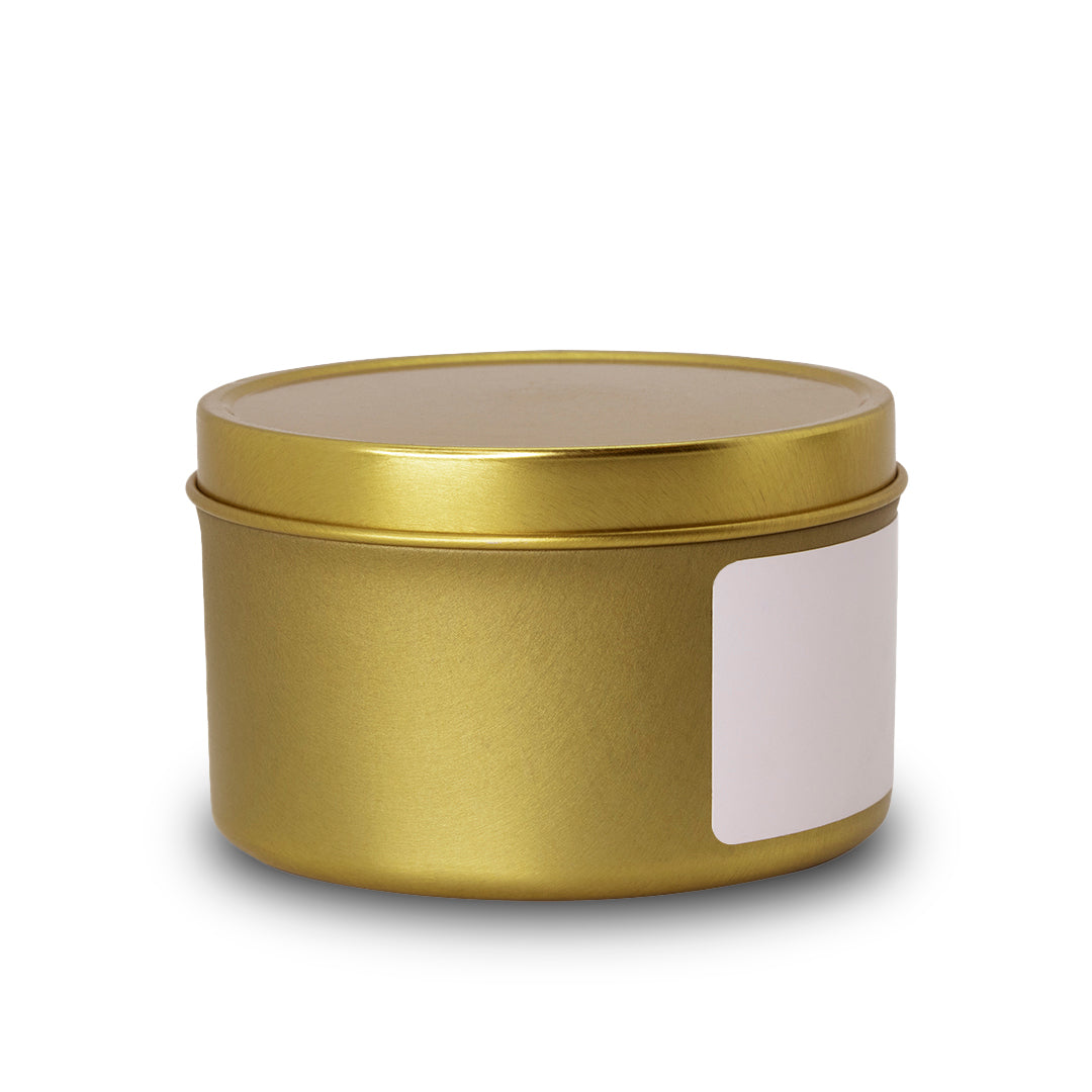 CANDLE TIN 8OZ. (GOLD)