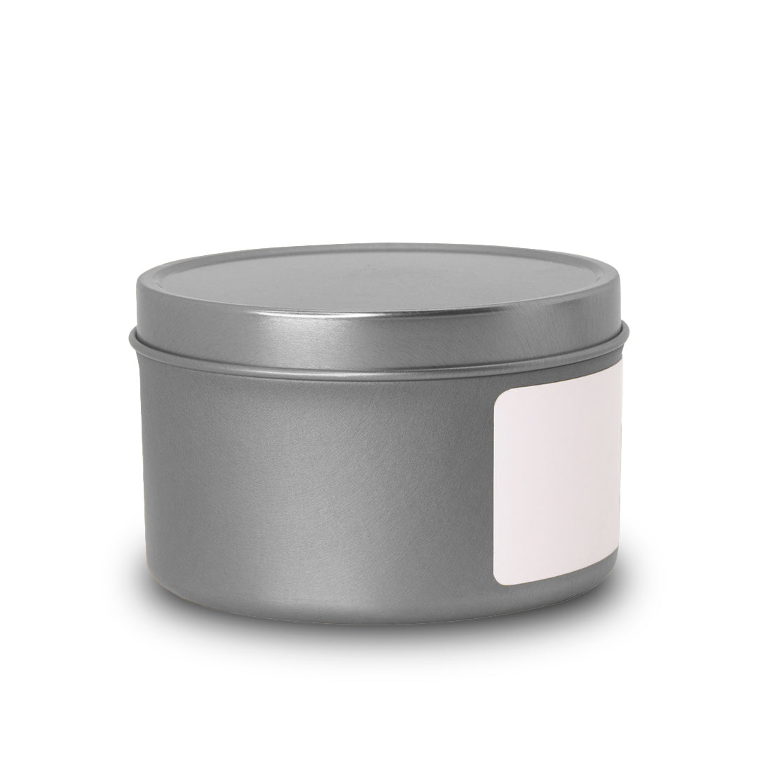 CANDLE TIN 8OZ. (SILVER)