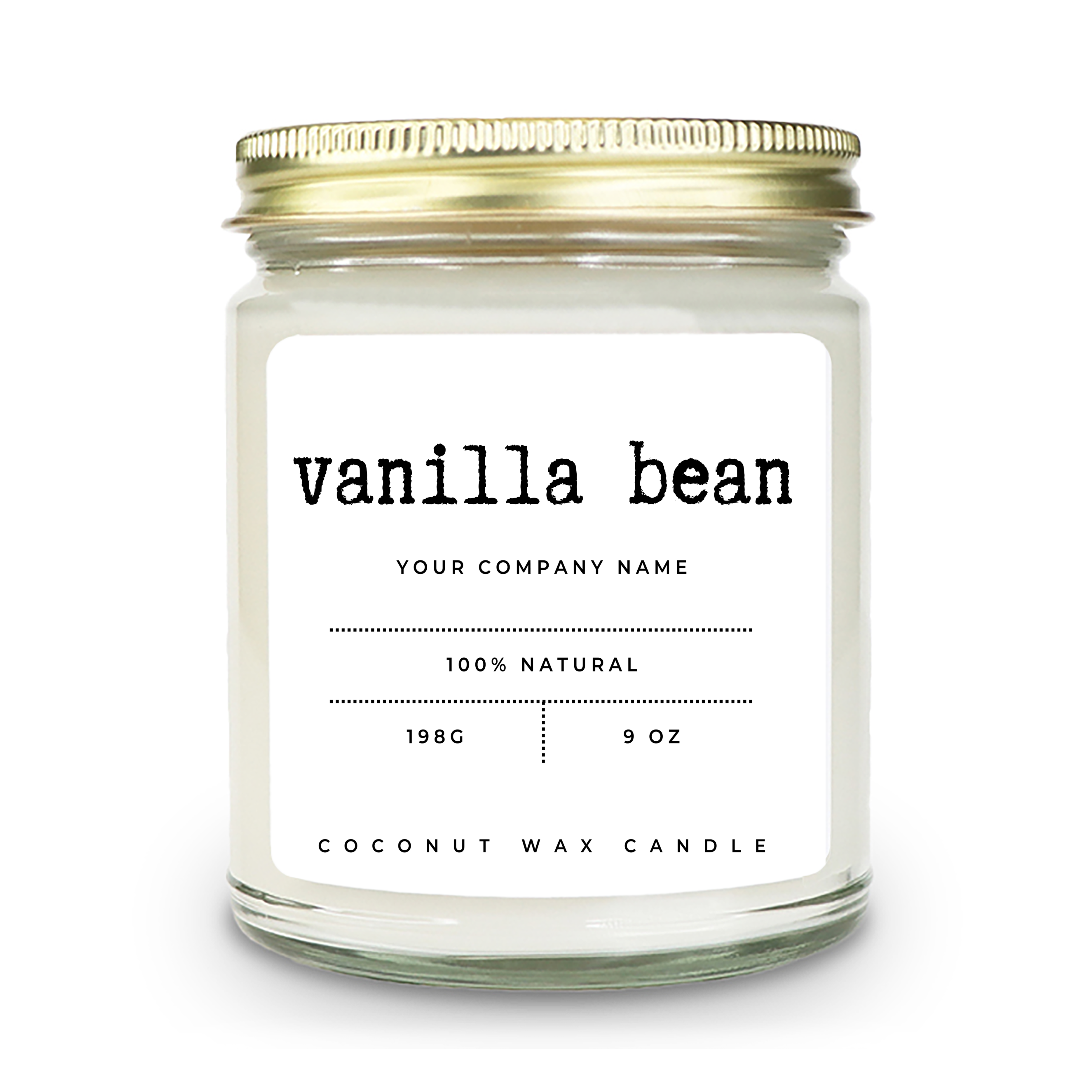 Pre-Designed Label, Clear Glass Jar Candle Style 5