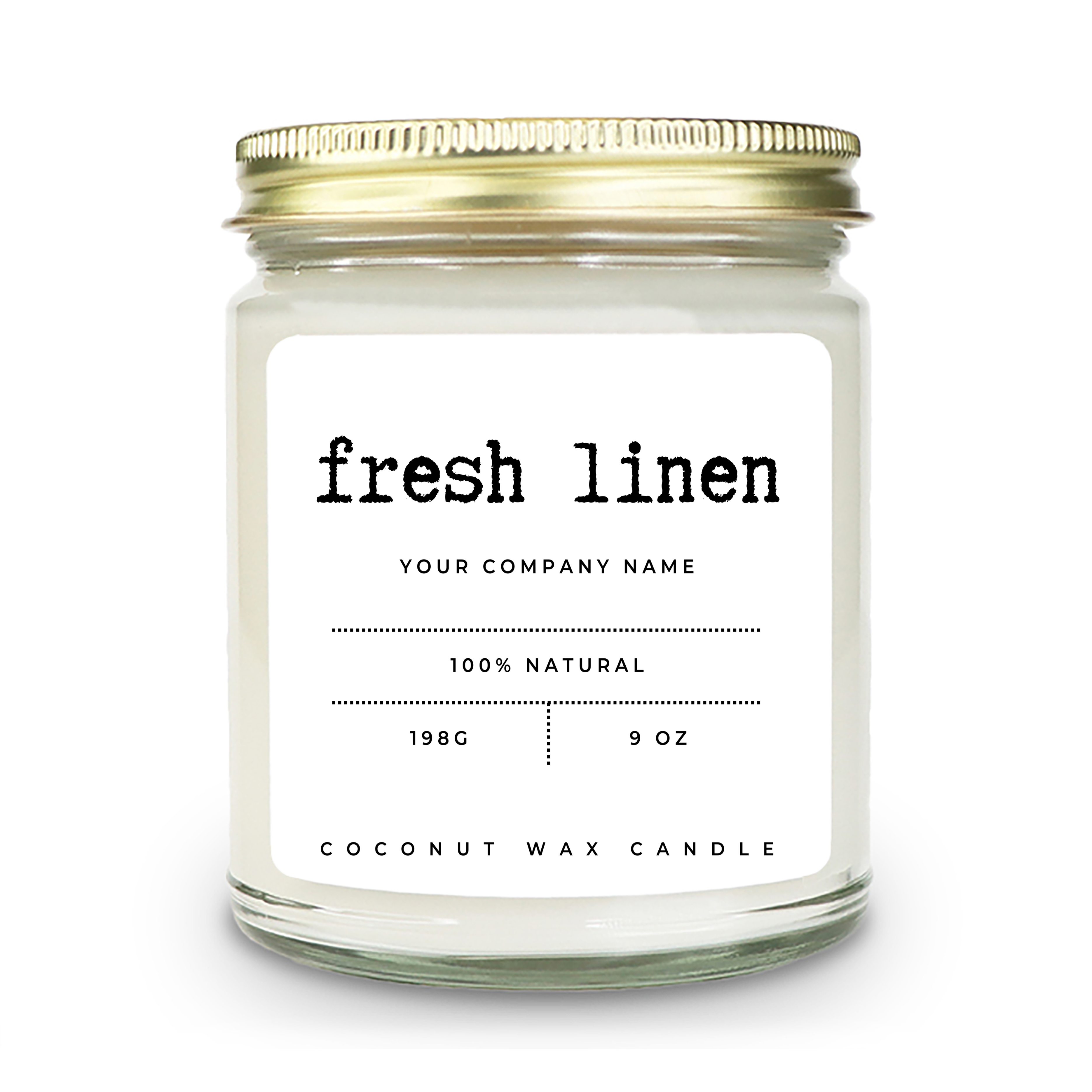 Pre-Designed Label, Clear Glass Jar Candle Style 5