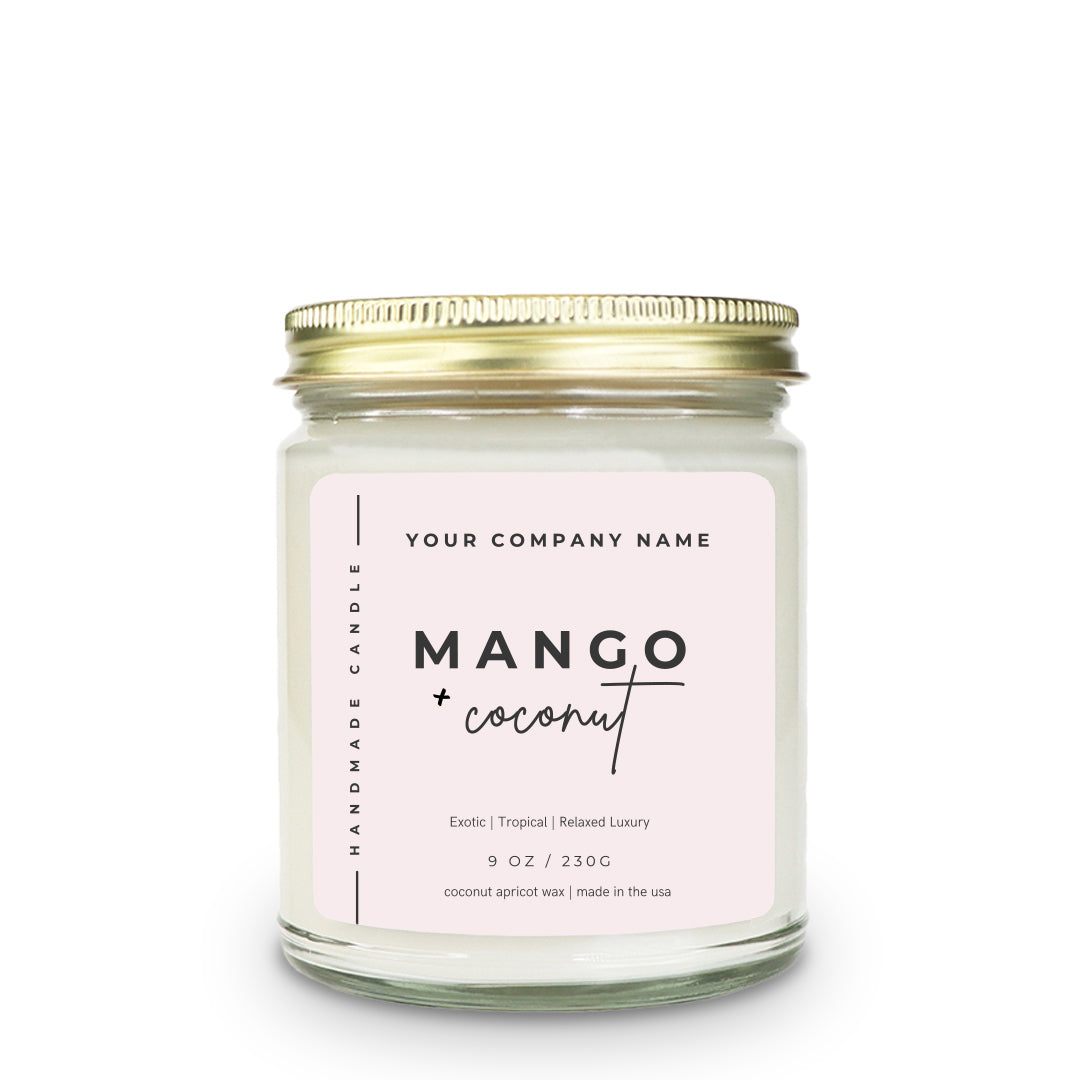 Pre-Designed Label, Clear Glass Jar Candle Style 9