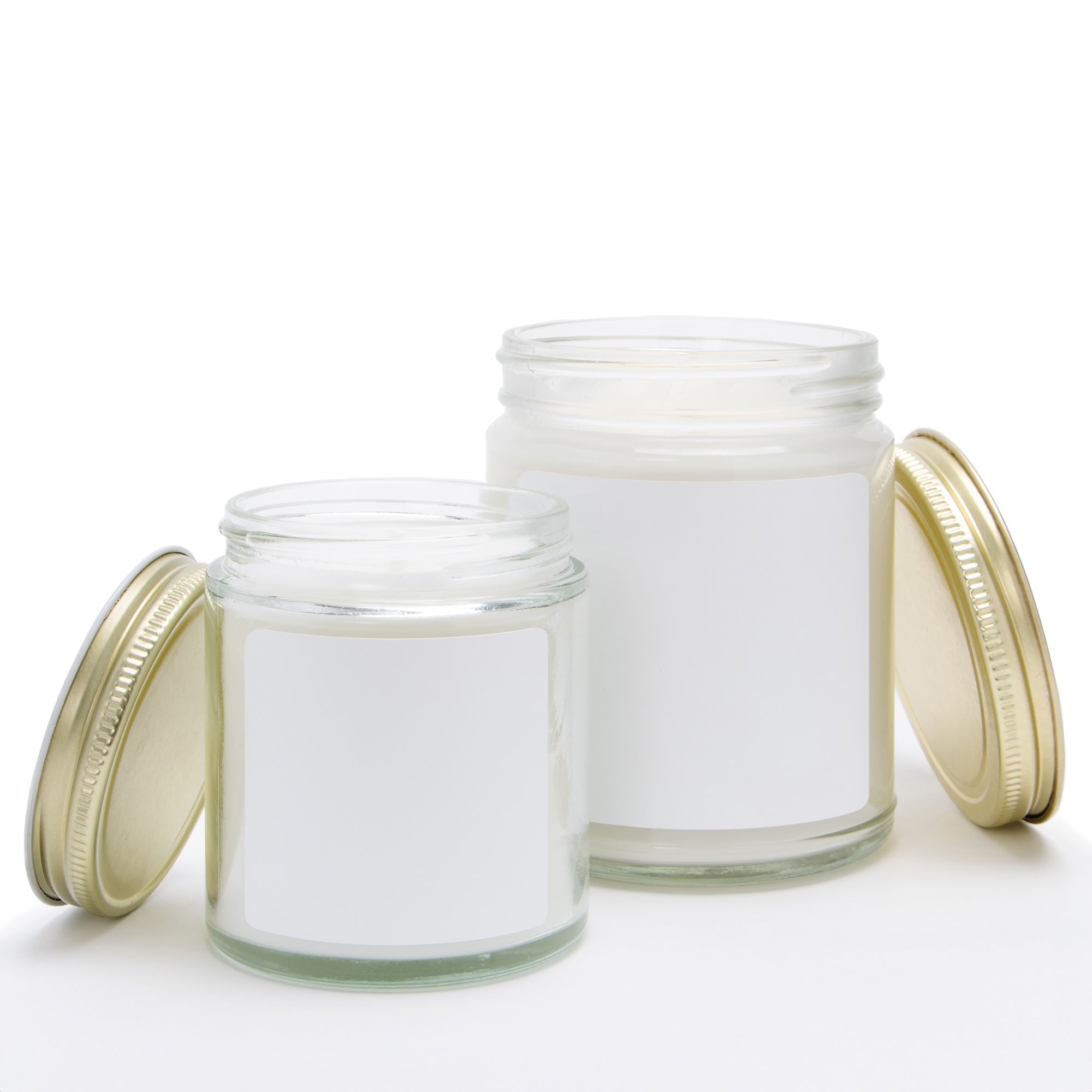 Pre-Designed Label, Clear Glass Jar Candle Holiday Style 1