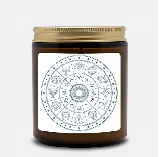 AMBER JAR CANDLE 9OZ. HAND-POURED