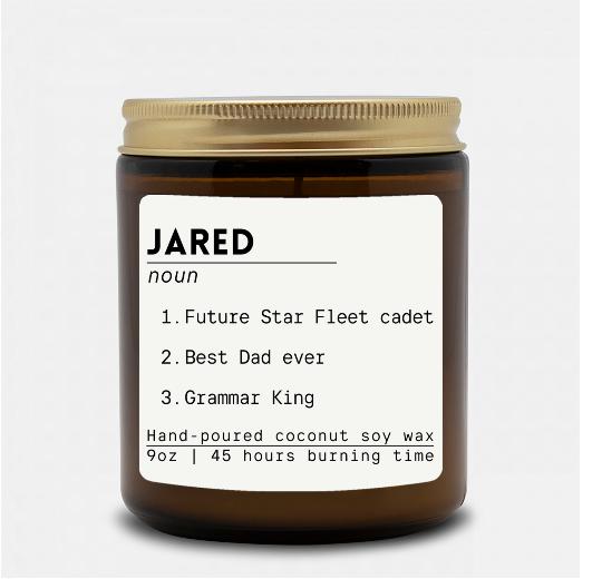 AMBER JAR CANDLE 9OZ. HAND-POURED