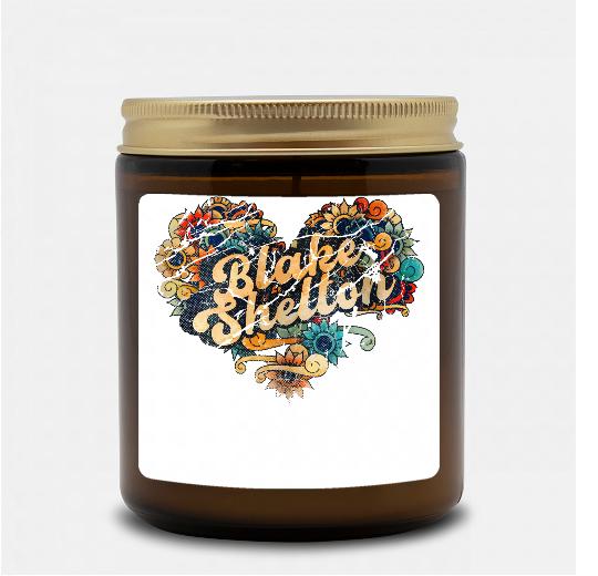 AMBER JAR CANDLE 9OZ. HAND-POURED