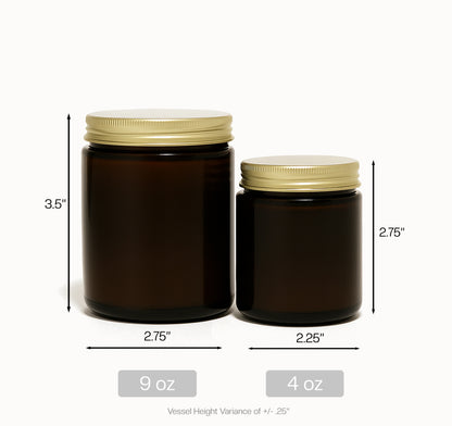 VELA DE ÁMBAR DE 9 OZ. DERRAMADA A MANO