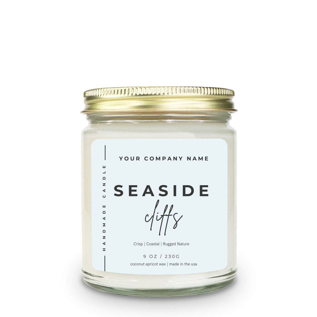 Pre-Designed Label, Clear Glass Jar Candle Style 9