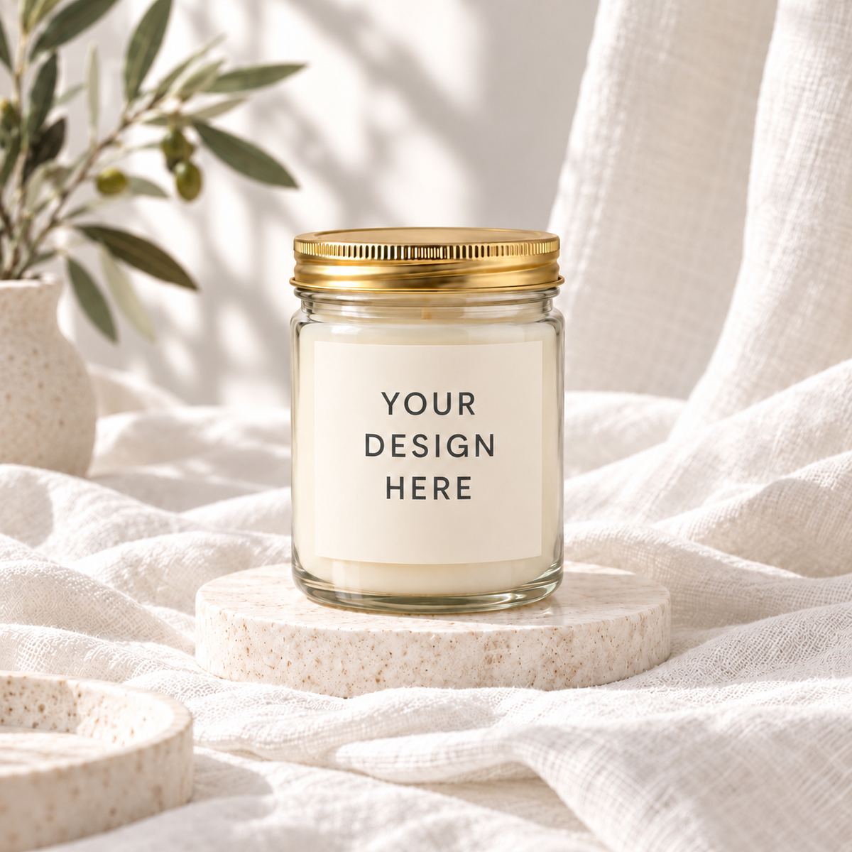 Diseñe su vela: frasco de vidrio transparente de 4 oz y 9 oz (opción 2)