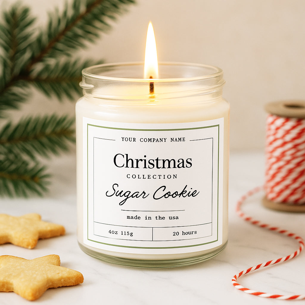 Pre-Designed Label, Clear Glass Jar Candle Style 15