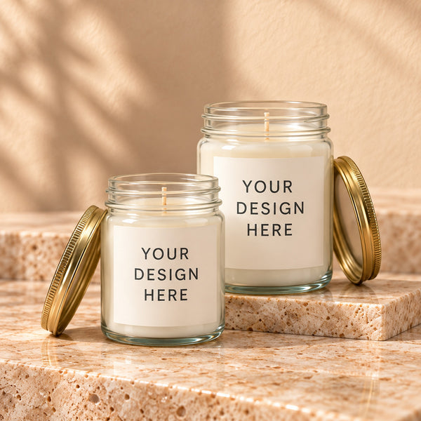 Design Your Own Candle - 4oz & 9oz Clear Glass Jar