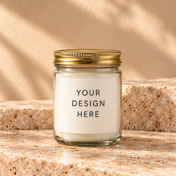 Design Your Own Candle - 4oz & 9oz Clear Glass Jar (Option 2)