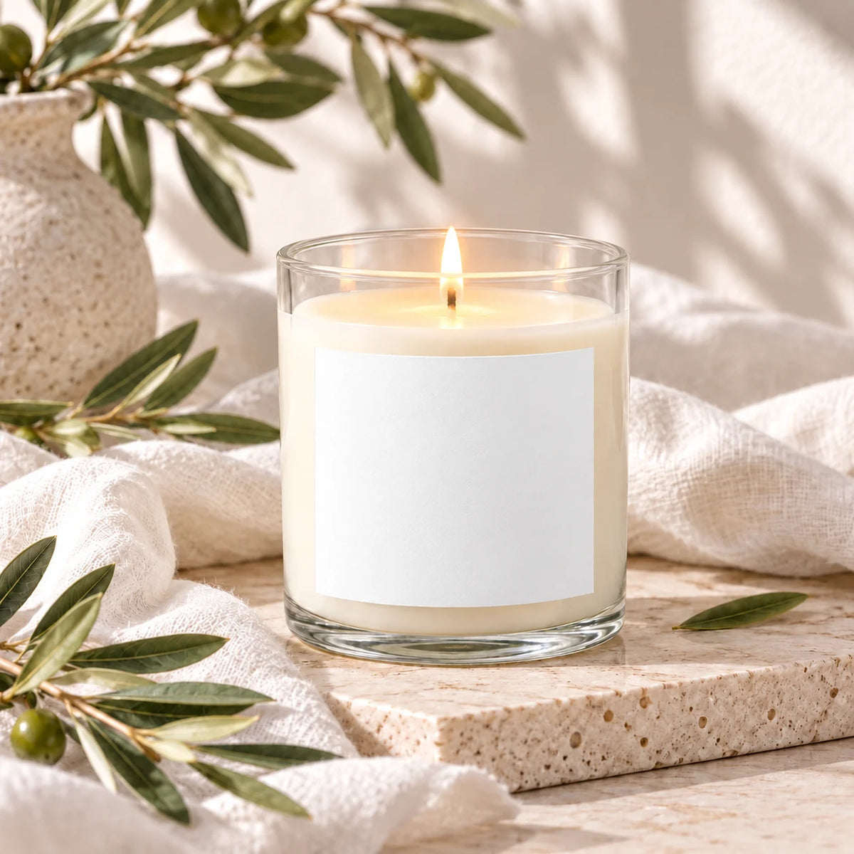 12 oz glass tumbler candle with custom label