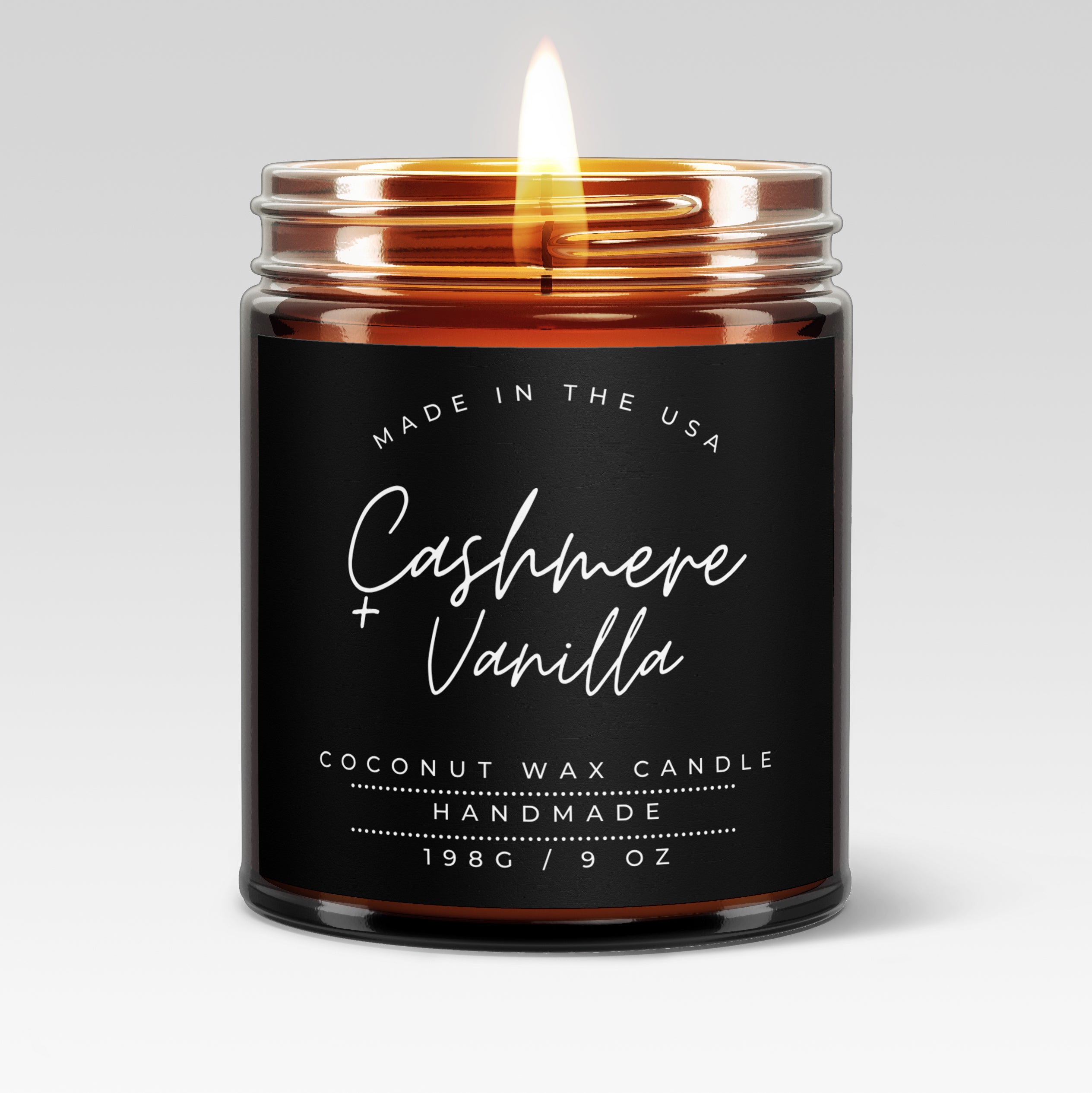 Pre-Designed Label, Amber Glass Jar Candle Style 10