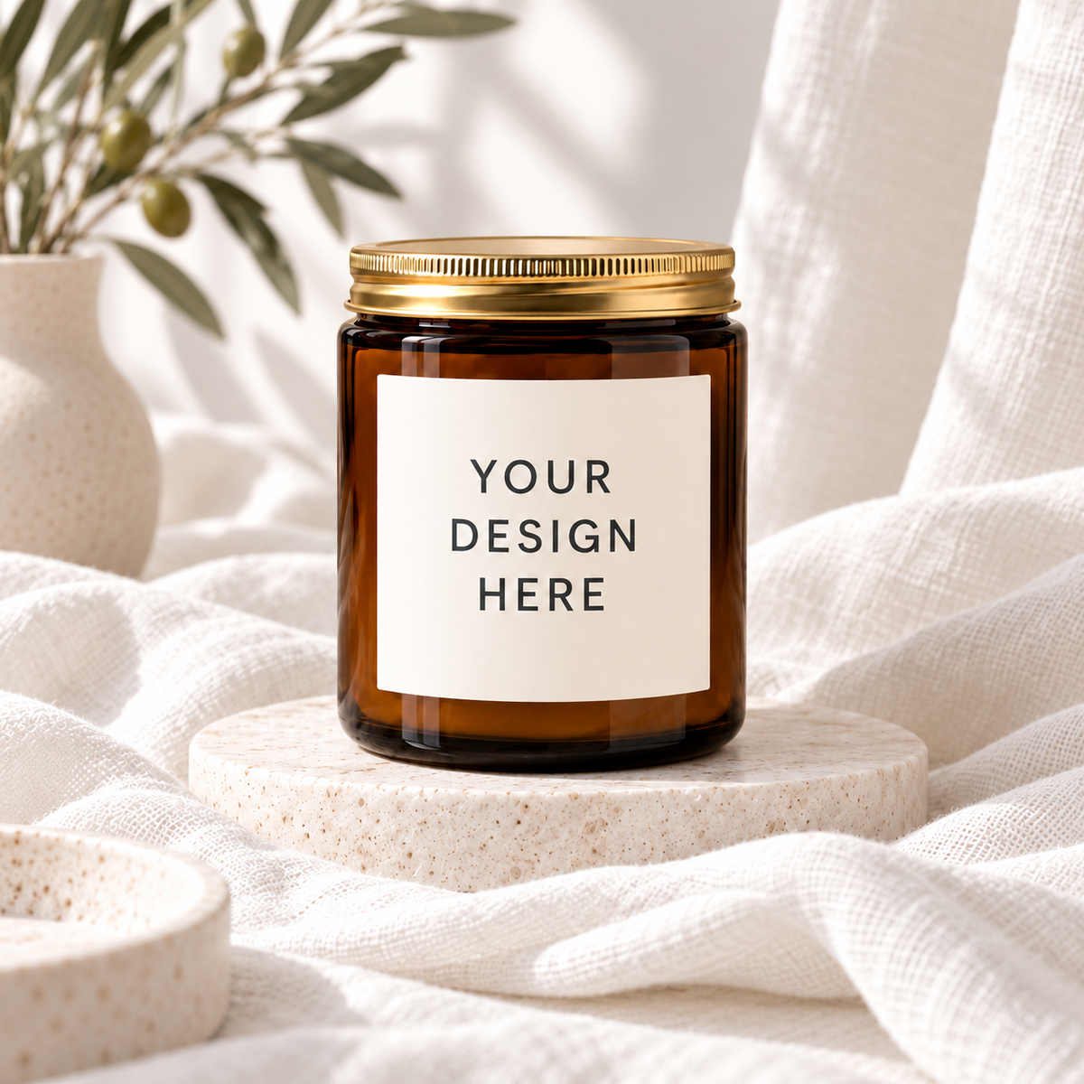 Diseñe su vela: frasco de vidrio ámbar de 4 oz y 9 oz